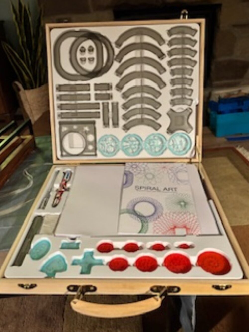 Complete original FAO Schwarz Spirograph Design Set, original wood box/ spiral